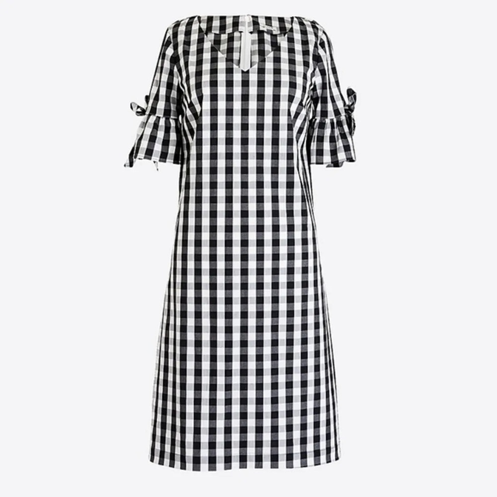 J.Crew Factory Dizzy Black Gingham Dress